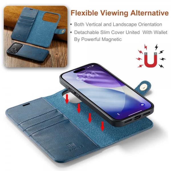 Dg.Ming iPhone 17 Pro Etui med Aftagelig Skal Blå