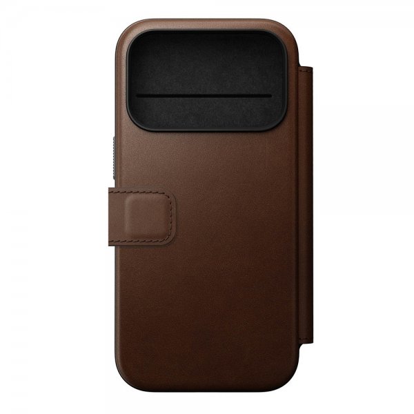 Nomad iPhone 17 Pro Etui Modern Læder Folio Brun