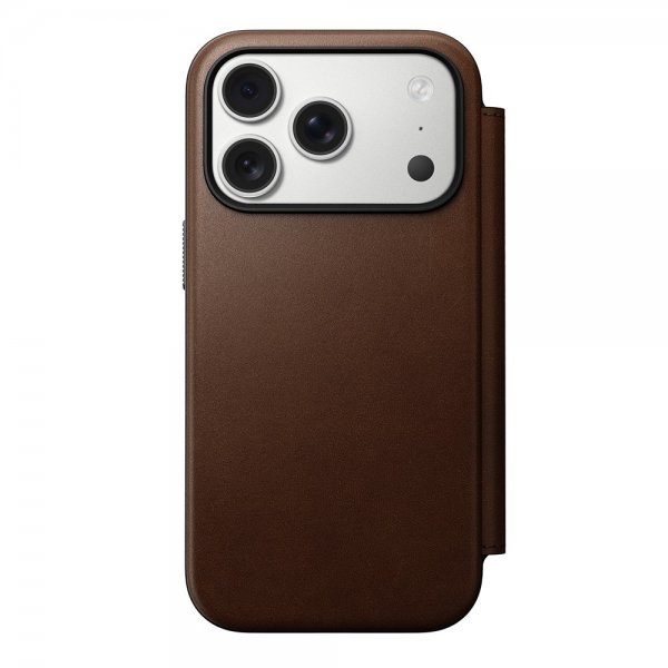 Nomad iPhone 17 Pro Etui Modern Læder Folio Brun