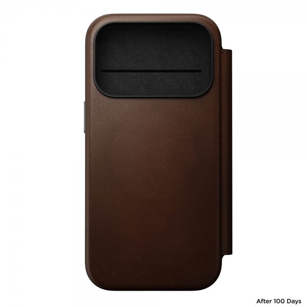 Nomad iPhone 17 Pro Etui Modern Læder Folio Brun