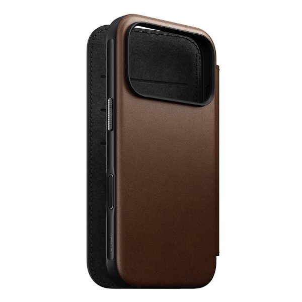 Nomad iPhone 17 Pro Etui Modern Læder Folio Brun