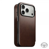 Nomad iPhone 17 Pro Etui Modern Læder Folio Horween Rustic Brown