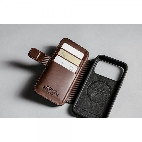 Nomad iPhone 17 Pro Etui Modern Læder Folio Horween Rustic Brown