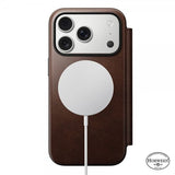 Nomad iPhone 17 Pro Etui Modern Læder Folio Horween Rustic Brown