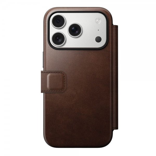 Nomad iPhone 17 Pro Etui Modern Læder Folio Horween Rustic Brown