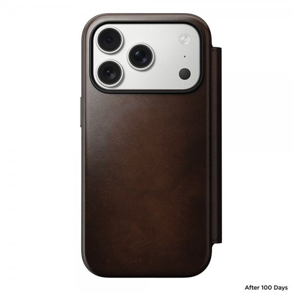 Nomad iPhone 17 Pro Etui Modern Læder Folio Horween Rustic Brown
