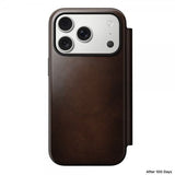 Nomad iPhone 17 Pro Etui Modern Læder Folio Horween Rustic Brown