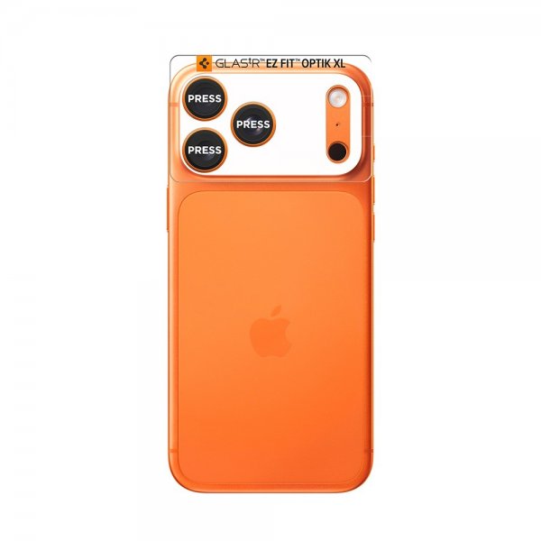 Spigen iPhone 17 Pro Kamerabeskyttelsesglas.tR EZ Fit Optik Pro XL Orange