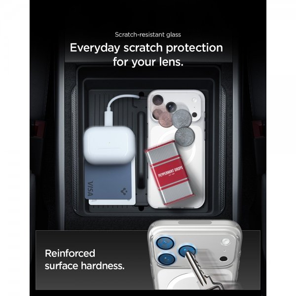 Spigen iPhone 17 Pro Kamerabeskyttelsesglas.tR EZ Fit Optik Pro XL Sølv