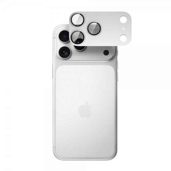 Spigen iPhone 17 Pro Kamerabeskyttelsesglas.tR EZ Fit Optik Pro XL Sølv