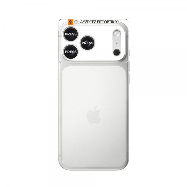 Spigen iPhone 17 Pro Kamerabeskyttelsesglas.tR EZ Fit Optik Pro XL Sølv