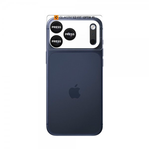 Spigen iPhone 17 Pro Kamerabeskyttelsesglas.tR EZ Fit Optik Pro XL Sort