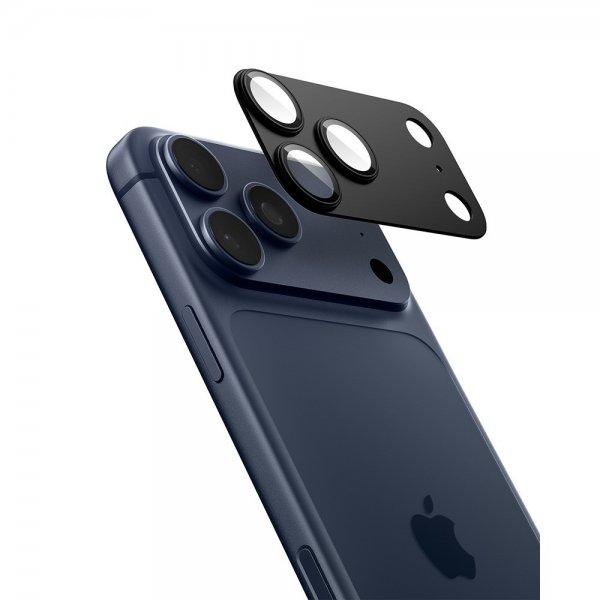 Spigen iPhone 17 Pro Kamerabeskyttelsesglas.tR EZ Fit Optik Pro XL Sort