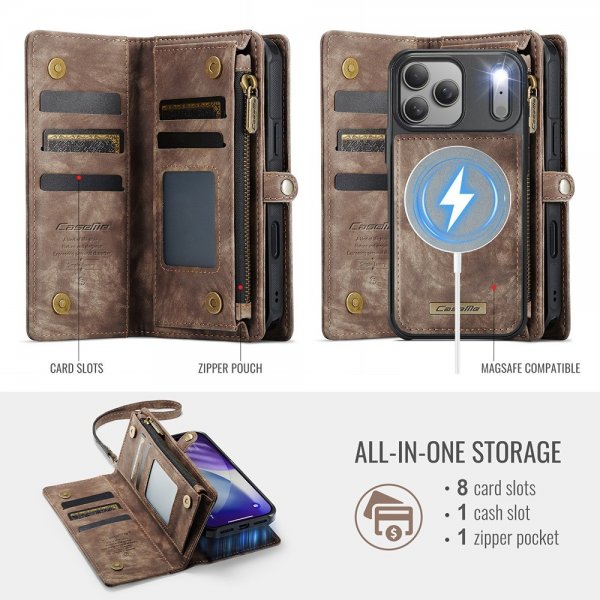 CaseMe iPhone 17 Pro Max Cover 008 Series Aftageligt Cover Brun