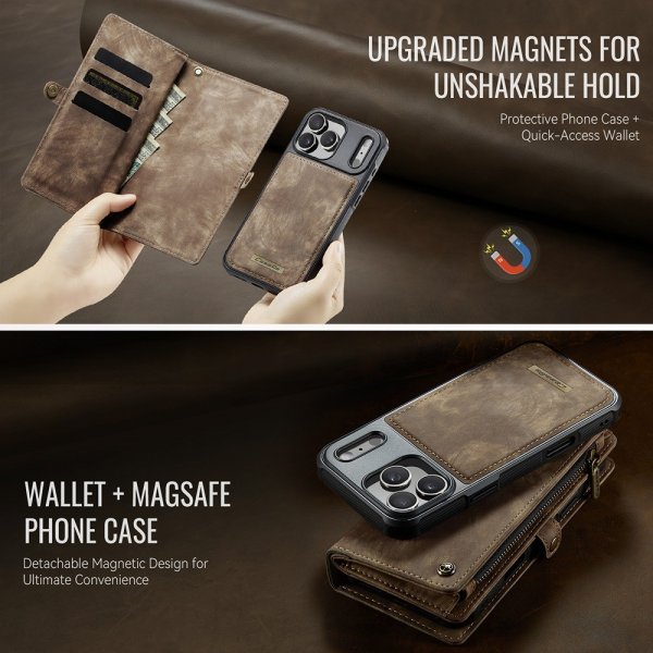CaseMe iPhone 17 Pro Max Cover 008 Series Aftageligt Cover Brun
