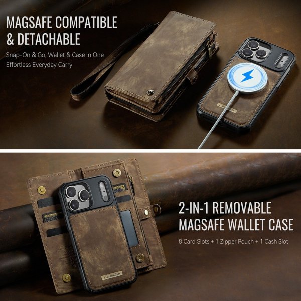 CaseMe iPhone 17 Pro Max Cover 008 Series Aftageligt Cover Brun