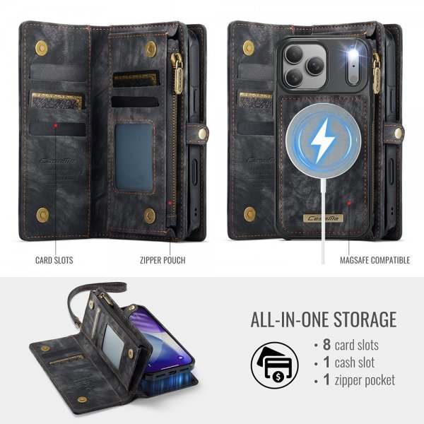 CaseMe iPhone 17 Pro Max Cover 008 Series Aftageligt Cover Sort