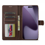 Lc.Imeeke iPhone 17 Pro Max Cover med Kortlomme og Stativfunktion Mørkebrun