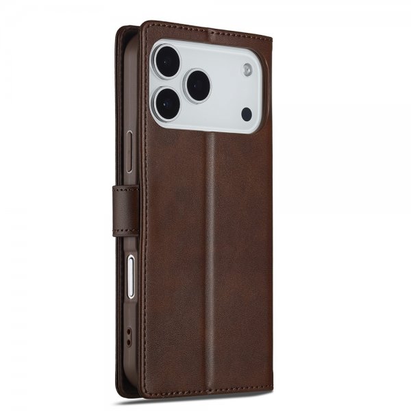 Lc.Imeeke iPhone 17 Pro Max Cover med Kortlomme og Stativfunktion Mørkebrun