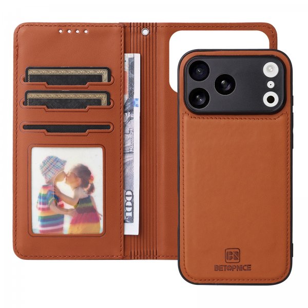Betopnice iPhone 17 Pro Max Etui med Aftageligt Cover 005 Brun