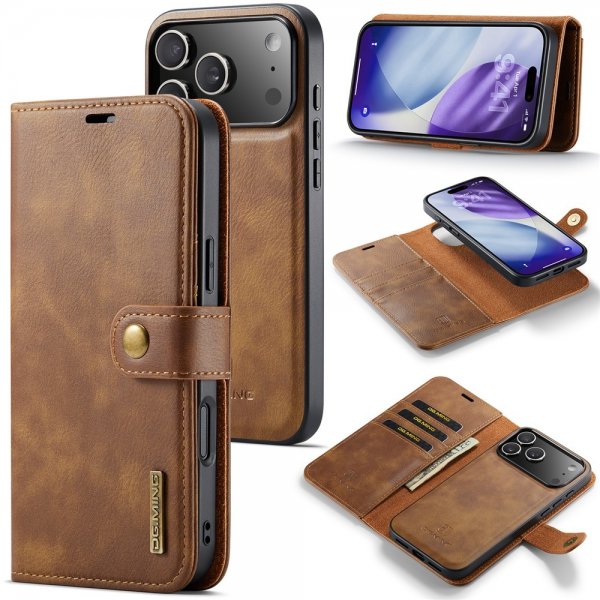 Dg.Ming iPhone 17 Pro Max Cover med Aftageligt Cover Brun
