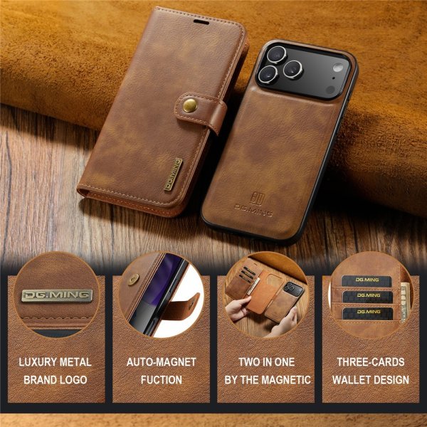 Dg.Ming iPhone 17 Pro Max Cover med Aftageligt Cover Brun