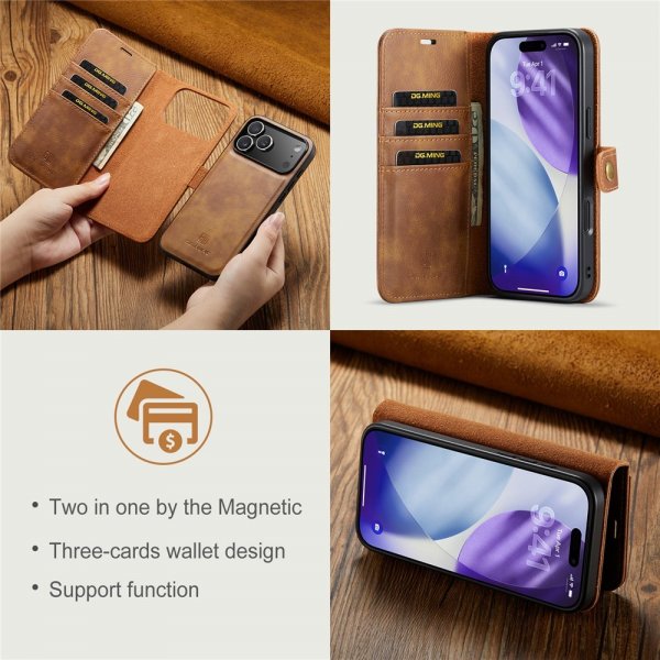 Dg.Ming iPhone 17 Pro Max Cover med Aftageligt Cover Brun
