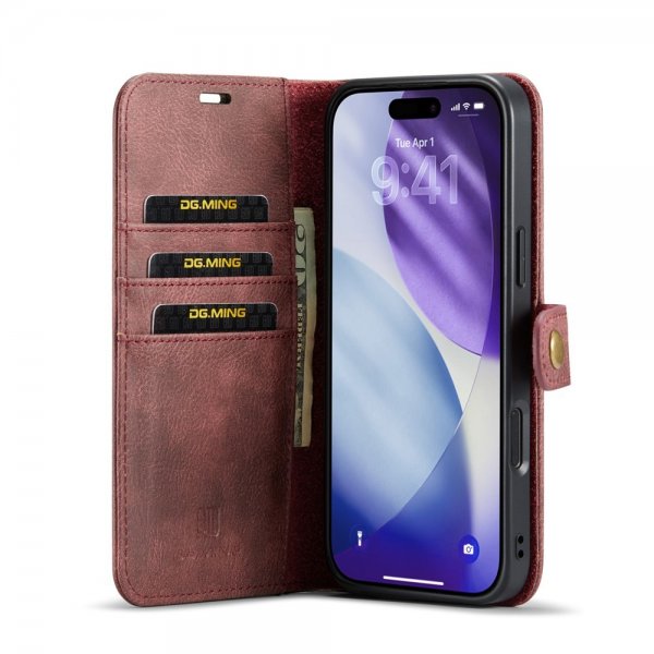 Dg.Ming iPhone 17 Pro Max Etui med Aftageligt Cover Rød