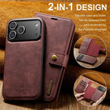 Dg.Ming iPhone 17 Pro Max Etui med Aftageligt Cover Rød