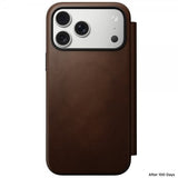 Nomad iPhone 17 Pro Max Cover Moderne Læder Folio Brun
