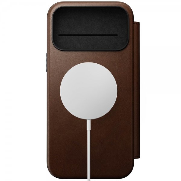 Nomad iPhone 17 Pro Max Cover Moderne Læder Folio Brun