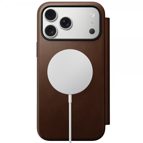 Nomad iPhone 17 Pro Max Cover Moderne Læder Folio Brun