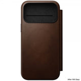 Nomad iPhone 17 Pro Max Cover Moderne Læder Folio Brun