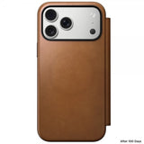 Nomad iPhone 17 Pro Max Cover Modern Leather Folio English Tan
