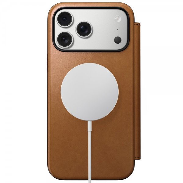 Nomad iPhone 17 Pro Max Cover Modern Leather Folio English Tan