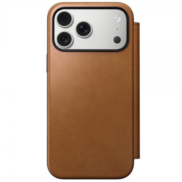 Nomad iPhone 17 Pro Max Cover Modern Leather Folio English Tan