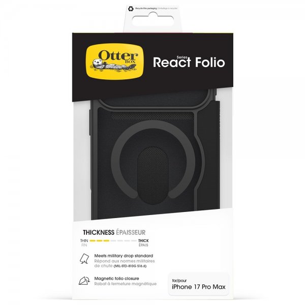 Otterbox iPhone 17 Pro Max Cover React Folio MagSafe Black Crystal