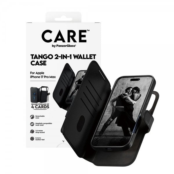 CARE by PanzerGlass iPhone 17 Pro Max Cover Tango Two-in-One Wallet MagSafe Sort