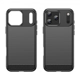 iPhone 17 Pro Max Cover Børstet Kulfibertekstur Sort