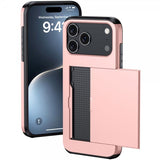 iPhone 17 Pro Max Cover Card Slide Rosa guld