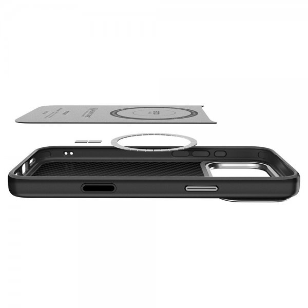 Spigen iPhone 17 Pro Max Cover Enzo Aramid T MagFit Sort Sølv