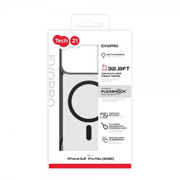 Tech21 iPhone 17 Pro Max Cover EvoPro MagSafe Transparent Sort