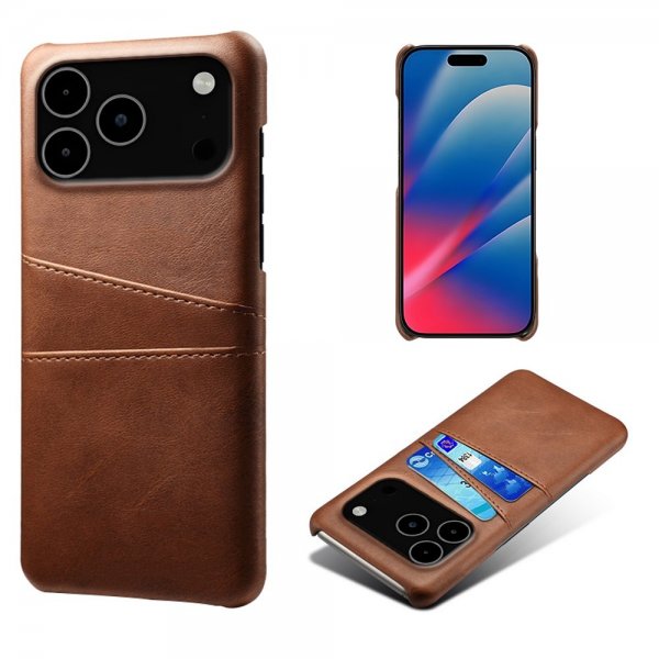 iPhone 17 Pro Max Cover med to Kortlommer Mørkebrun