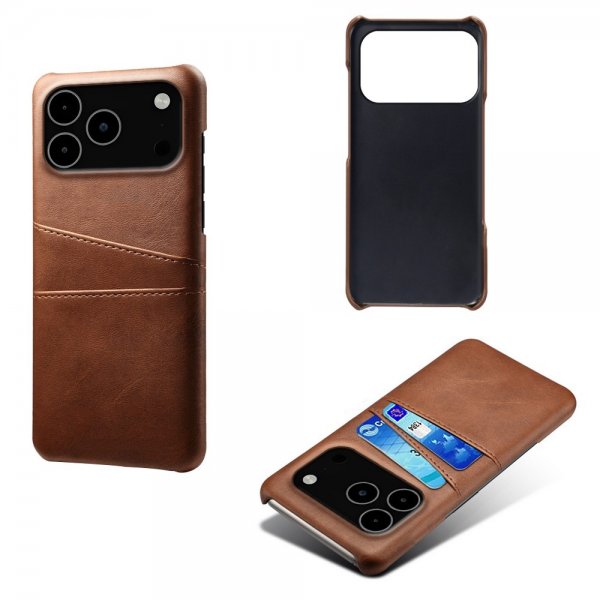 iPhone 17 Pro Max Cover med to Kortlommer Mørkebrun