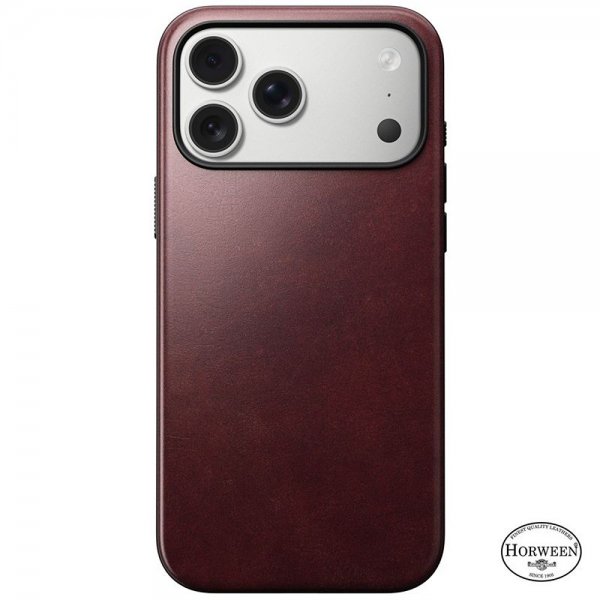 Nomad iPhone 17 Pro Max Cover Modern Leather Case Horween Burgundy