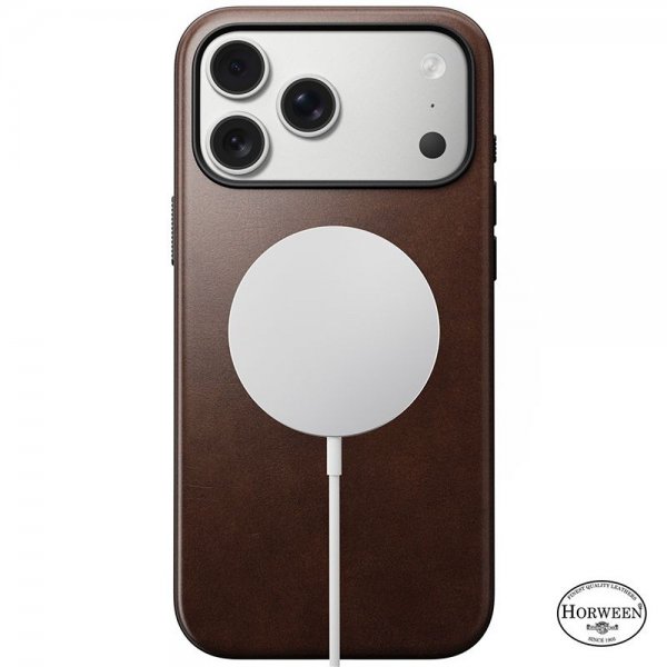 Nomad iPhone 17 Pro Max Cover Modern Leather Case Horween Rustic Brown