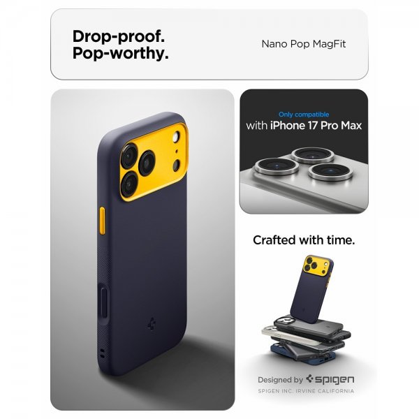 Spigen iPhone 17 Pro Max Cover Nano Pop MagFit Blueberry Navy