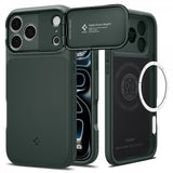 Spigen iPhone 17 Pro Max Cover Optik Armor MagFit Abyss Green