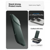 Spigen iPhone 17 Pro Max Cover Optik Armor MagFit Abyss Green