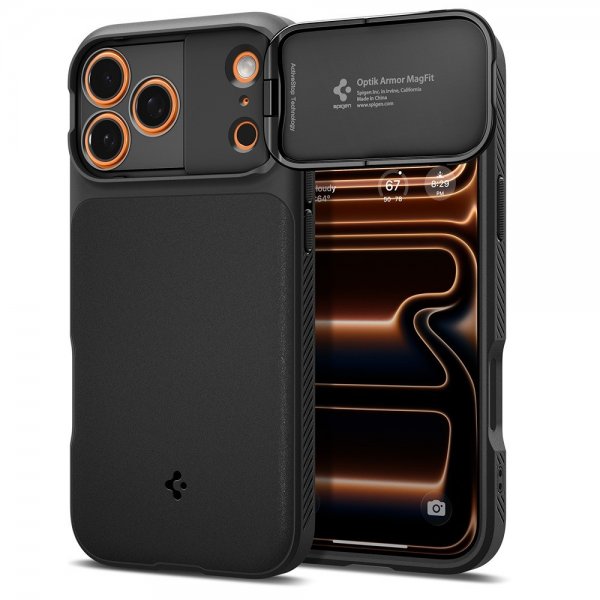 Spigen iPhone 17 Pro Max Cover Optik Armor MagFit Sort